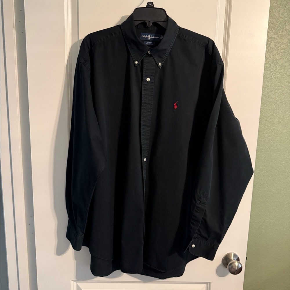 Ralph Lauren Men's Dark Button down with Red Logo